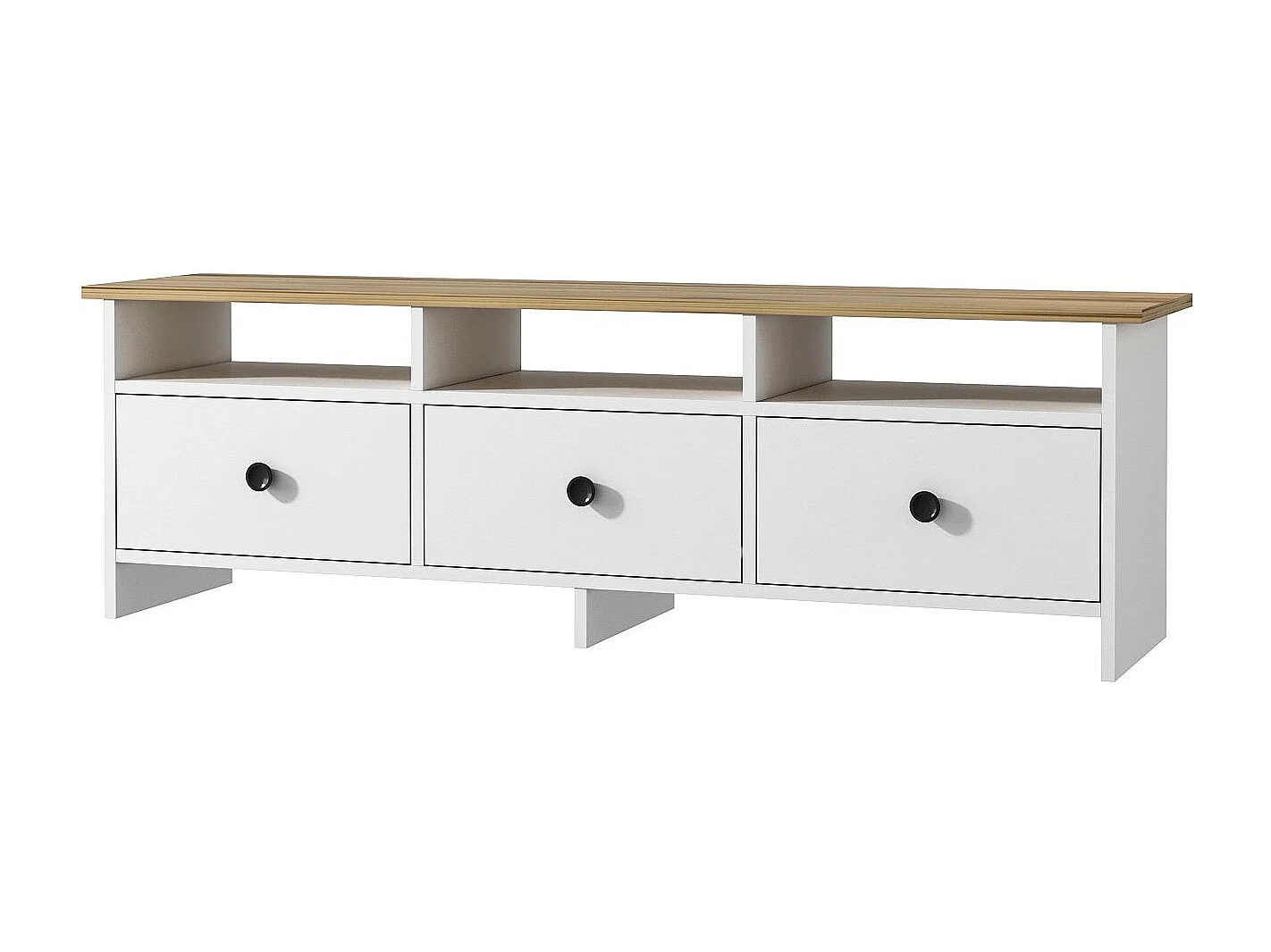 Mobile TV – 150 cm x 47 cm x 36 cm – Bianco e Zaffiro – Pannello truciolare rivestito in melaminico