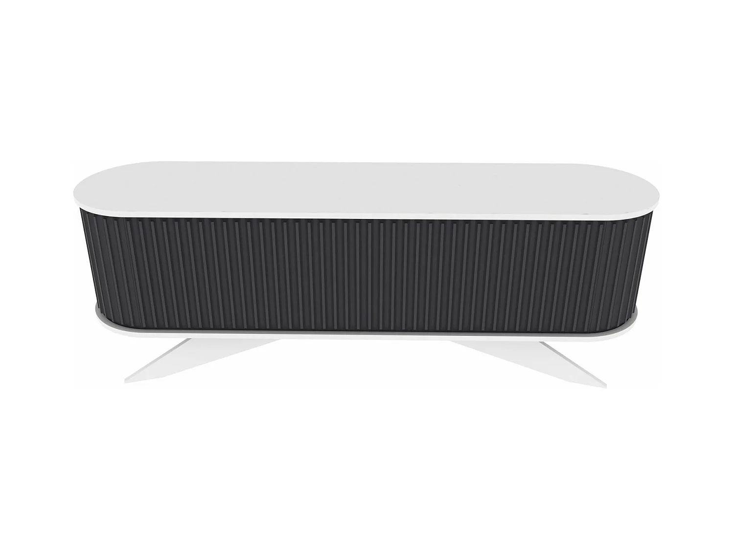Meuble TV portes coulissantes Natera 180cm Blanc et Anthracite