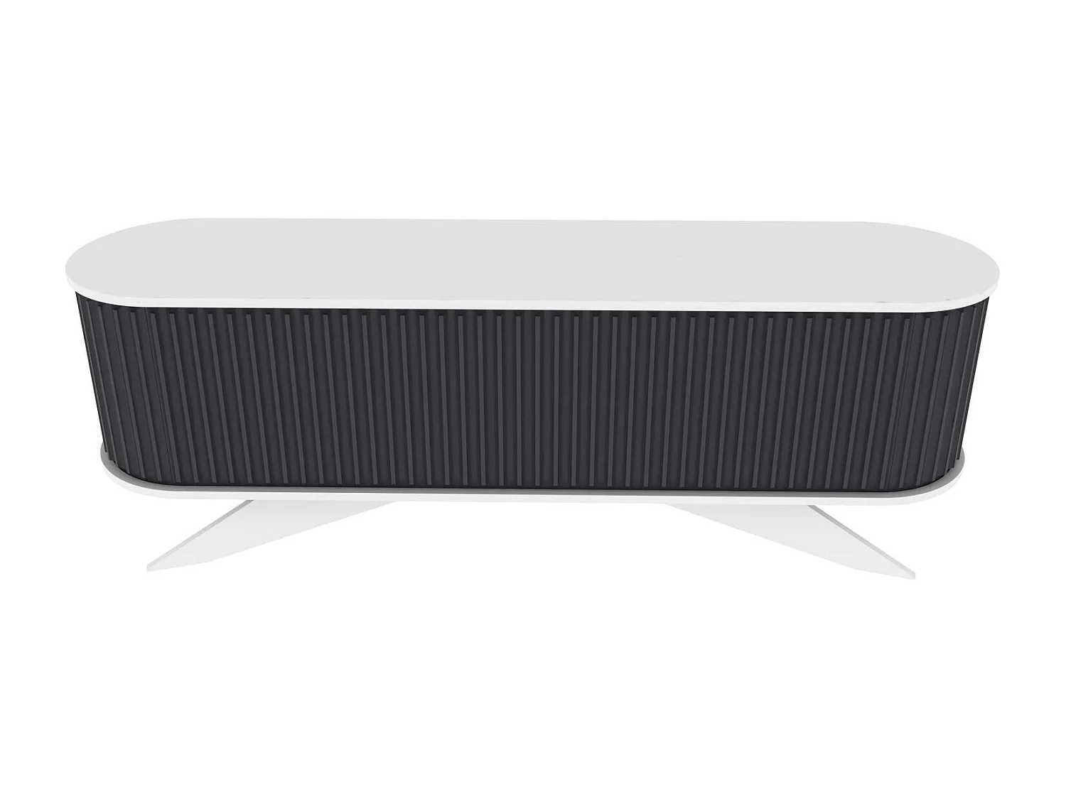 Nowoczesna szafka pod telewizor, antracytowo-biała, 180 x 43 x 60 cm | Płyta wiórowa pokryta melaminą w 100%, grubość 18 mm | Elegancka i funkcjonalna do salonu