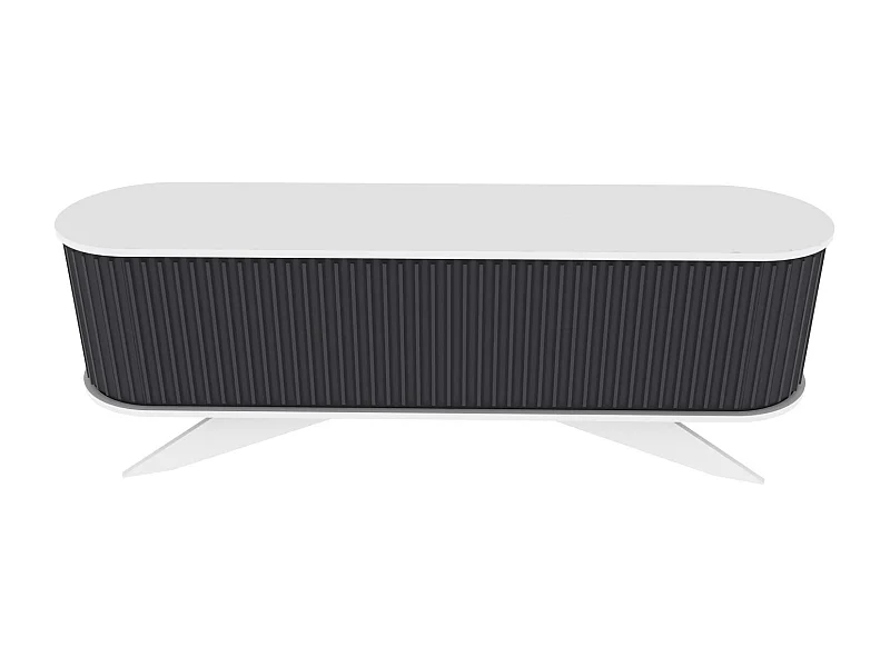 Nowoczesna szafka pod telewizor, antracytowo-biała, 180 x 43 x 60 cm | Płyta wiórowa pokryta melaminą w 100%, grubość 18 mm | Elegancka i funkcjonalna do salonu