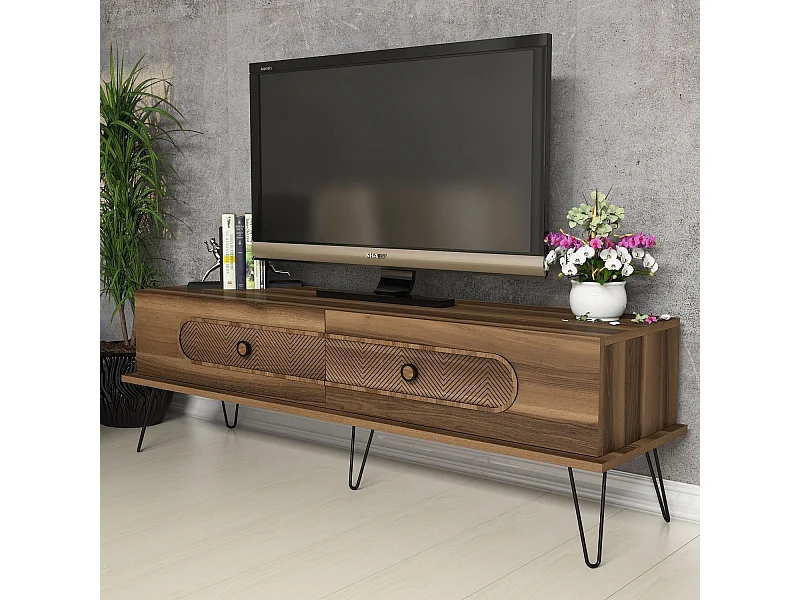Meuble TV Dover L145cm Bois foncé