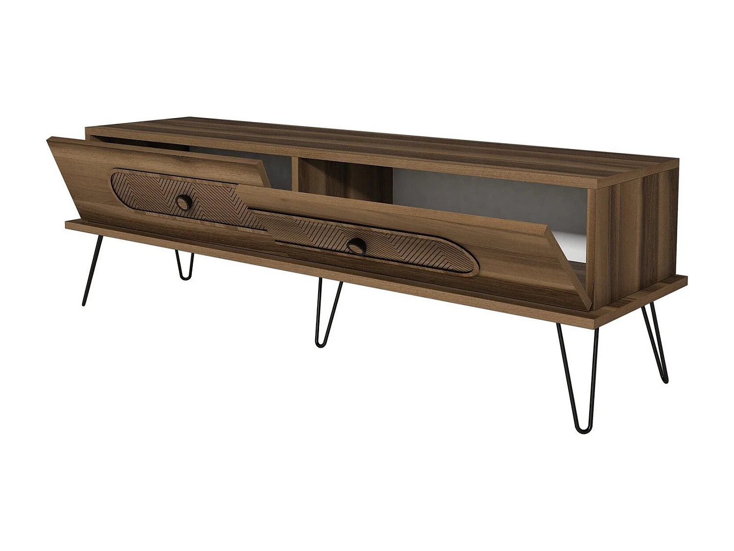 Meuble TV Dover L145cm Bois foncé