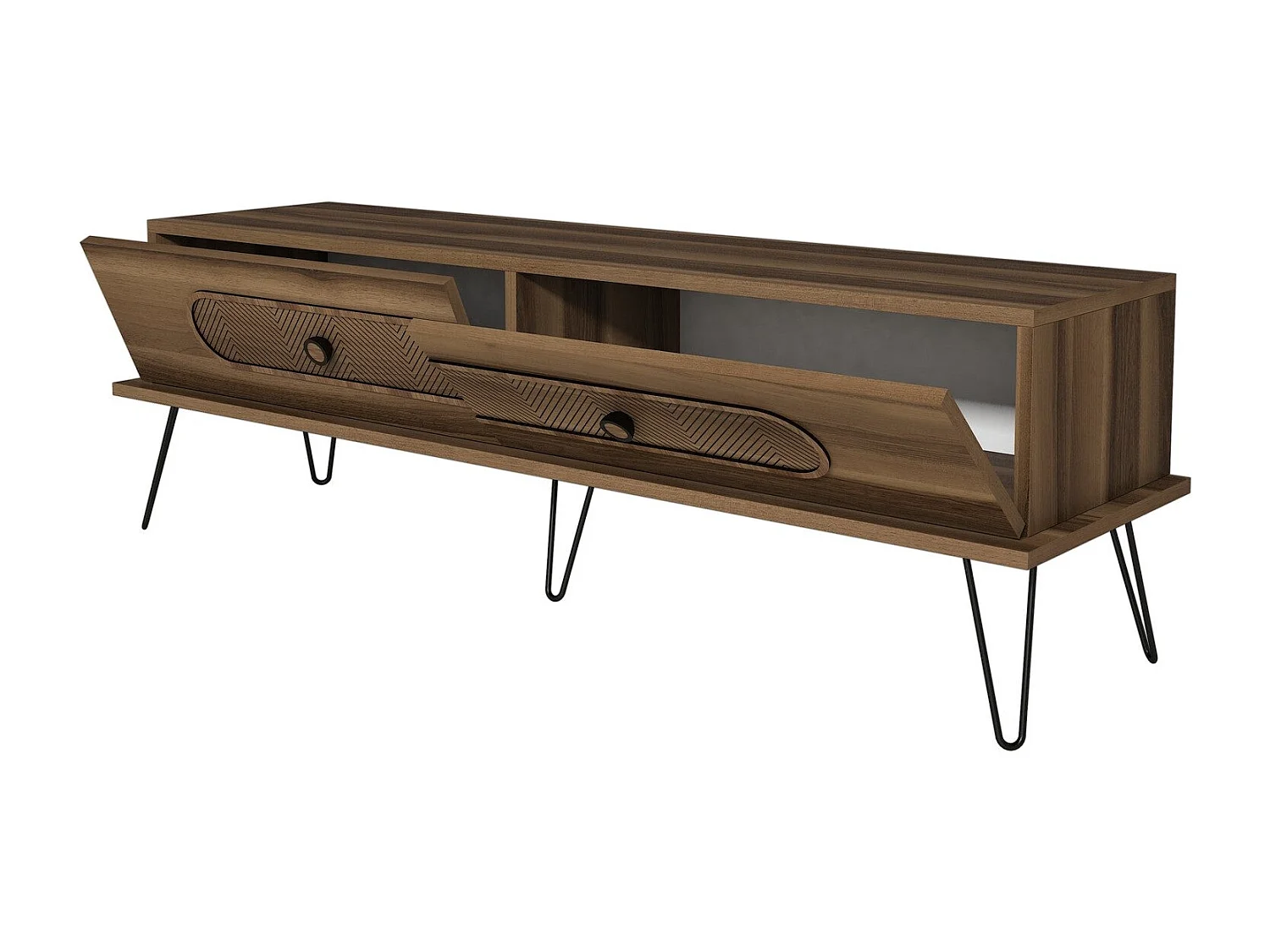 Meuble TV Dover L145cm Bois foncé