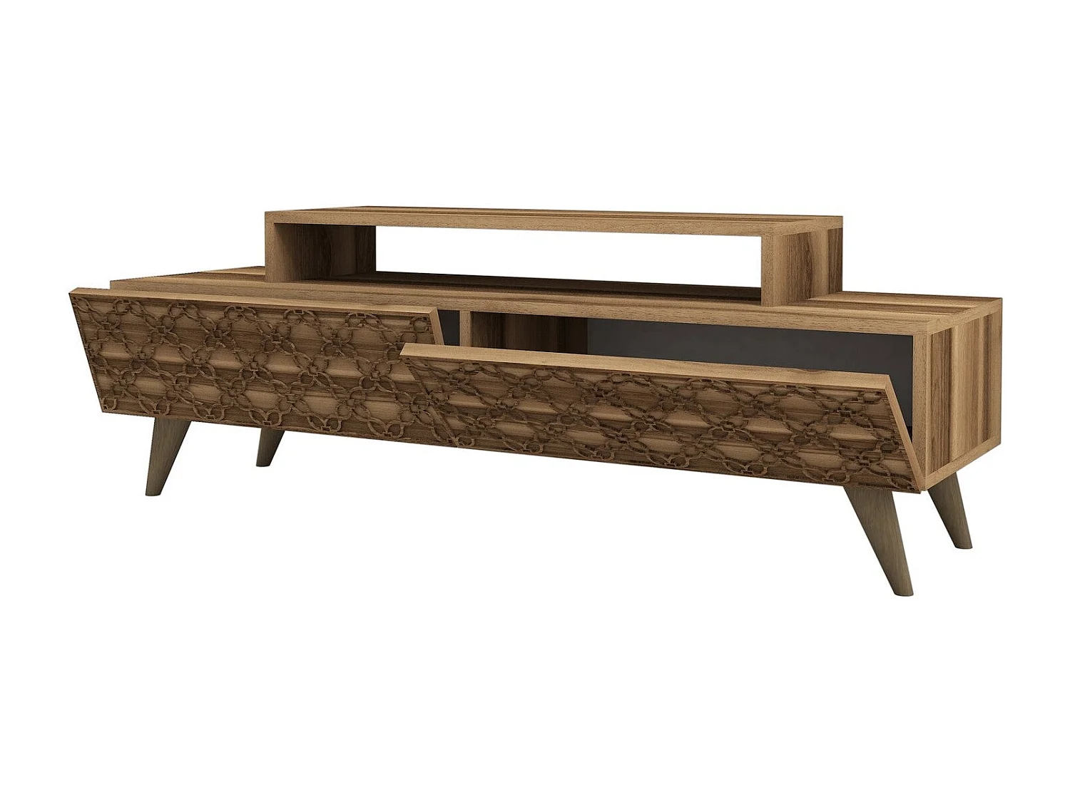 Mesa de tv Kailua 160, Nuez, Número de puertas: 2.00, 140x49x42cm