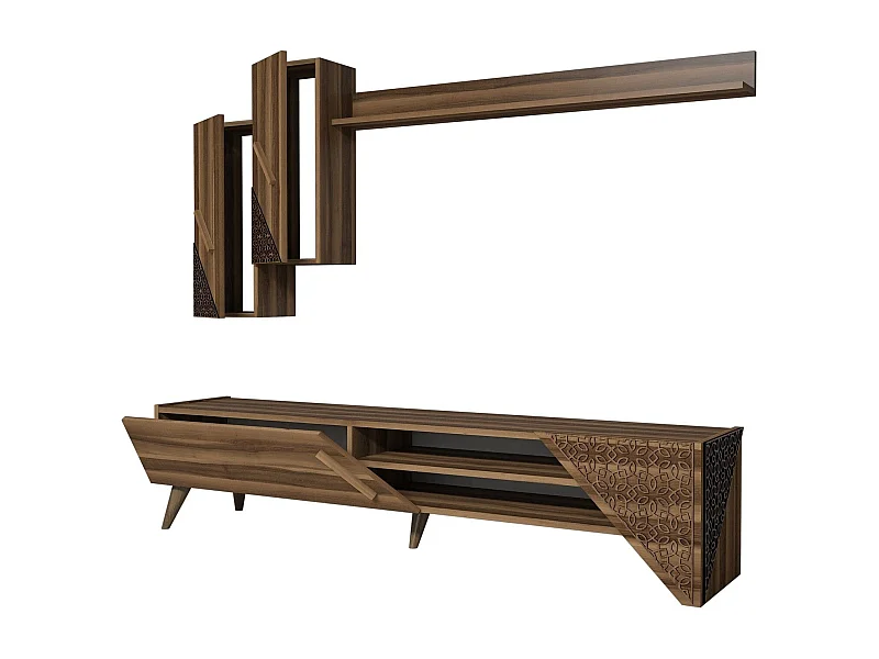 Conjunto de salón Kailua 1564, Nuez, Partes separadas|Con mesa de TV, Aglomerado laminado