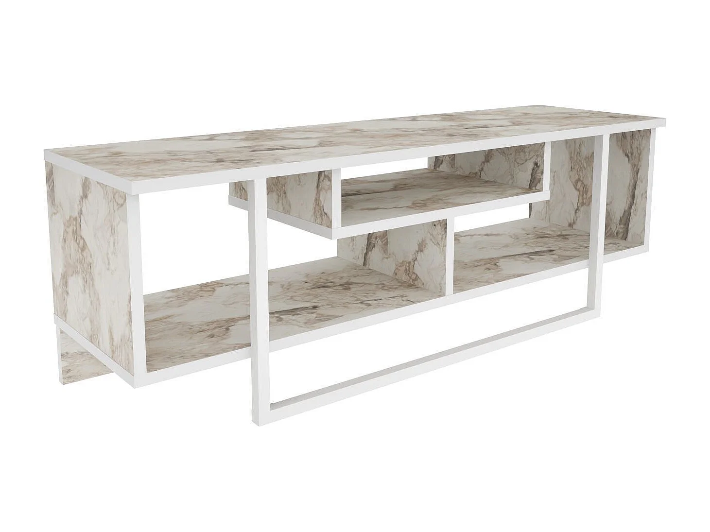 Elegante tv-standaard, wit, 120 x 35,2 x 40,2 cm | 100% melamine spaanplaat, 18 mm dik | Modern design voor woonkamers en entertainmentruimtes