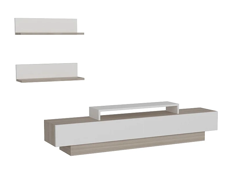 Móvel de TV moderno – 180 cm – Branco e Córdoba – Painel de partículas