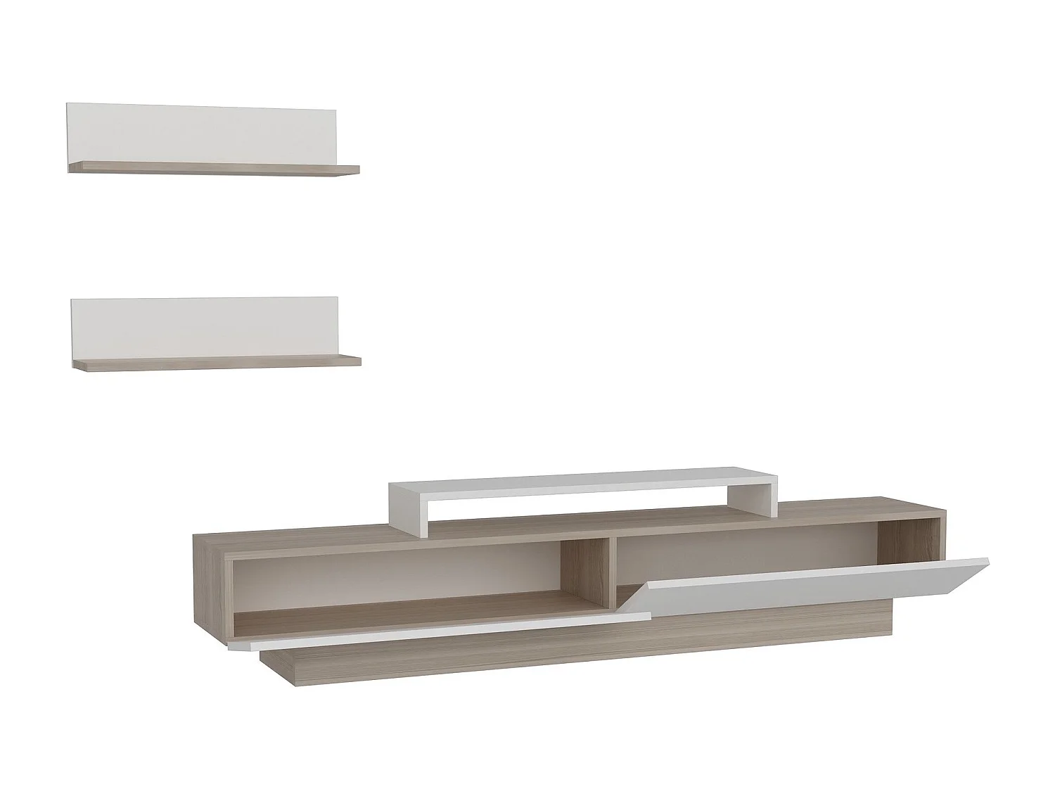 Móvel de TV moderno – 180 cm – Branco e Córdoba – Painel de partículas