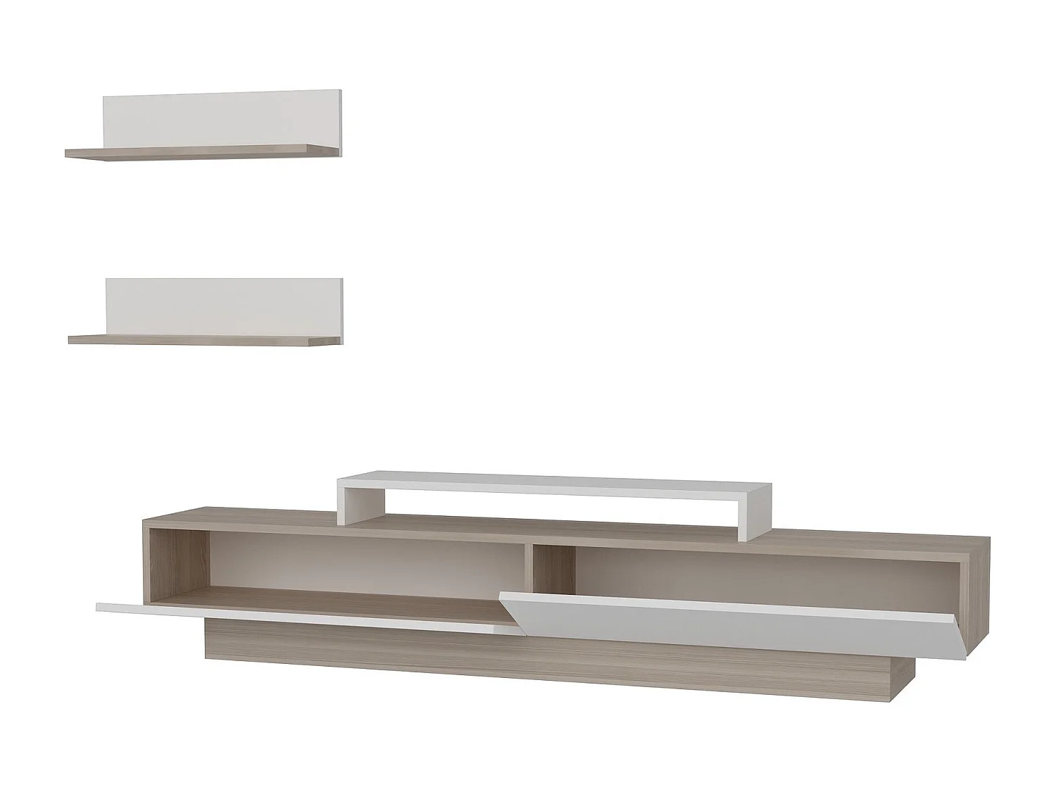 Mobile TV moderno – 180 cm – Bianco e Cordoba – Truciolare