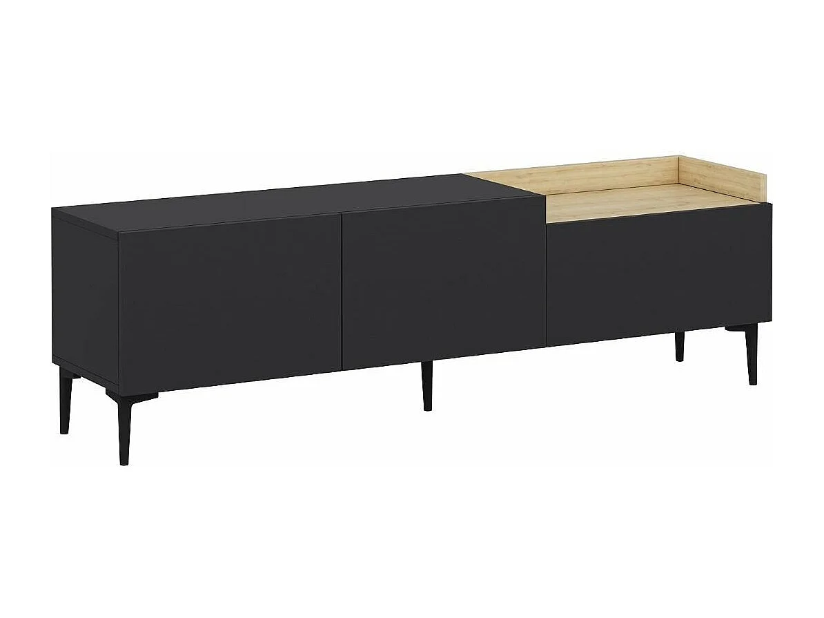 Mueble TV 3 puertas gris antracita L160 cm - Mia
