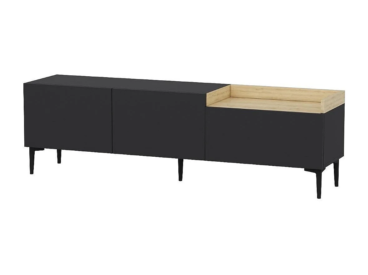 Mueble TV 3 puertas gris antracita L160 cm - Mia