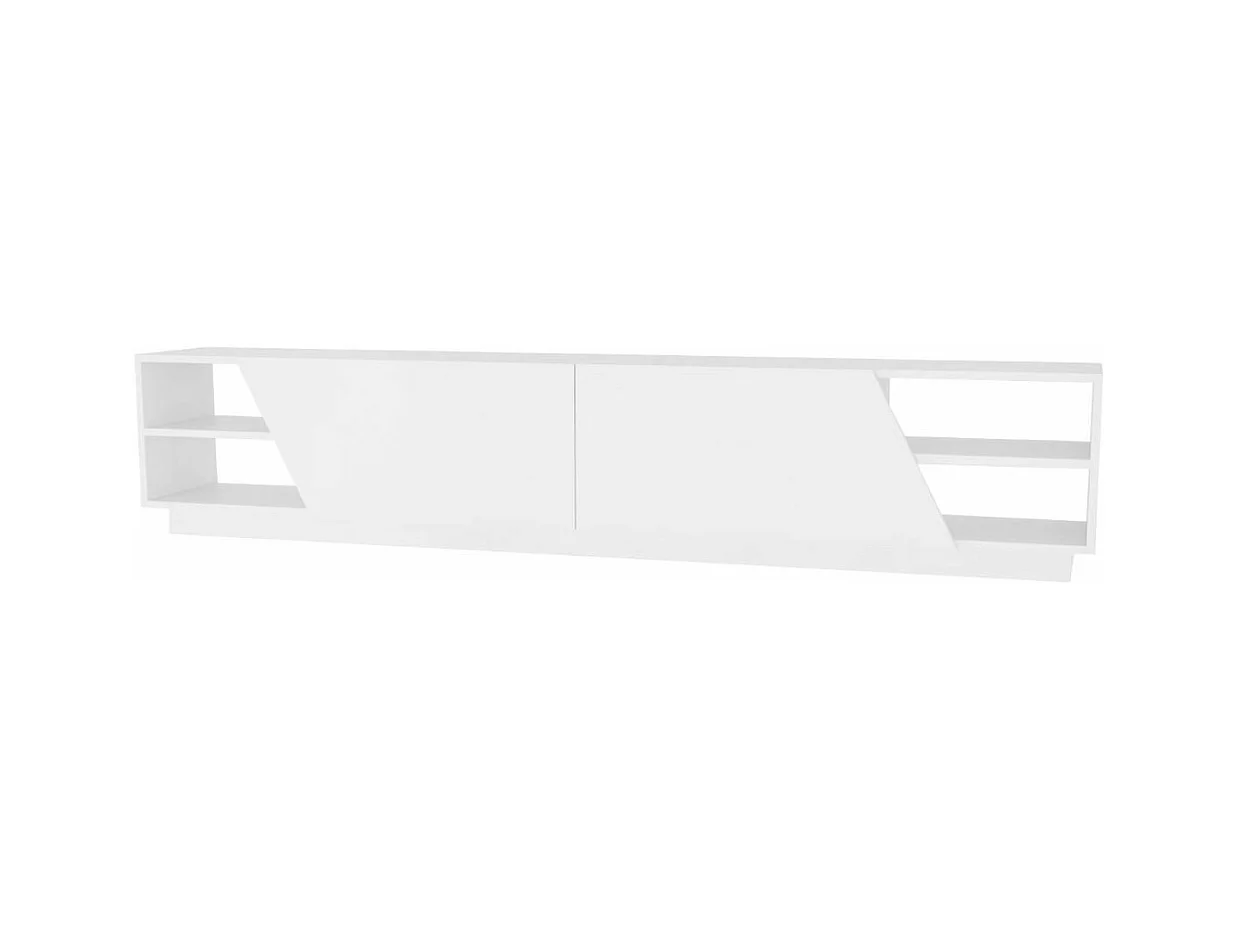 Meuble TV 4 étagères 2 portes L240 cm - Rhodes