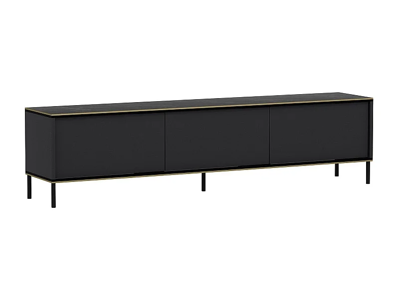Mesa de tv Kailua 1711, Antracita|Mármol negro, 180x45x35cm