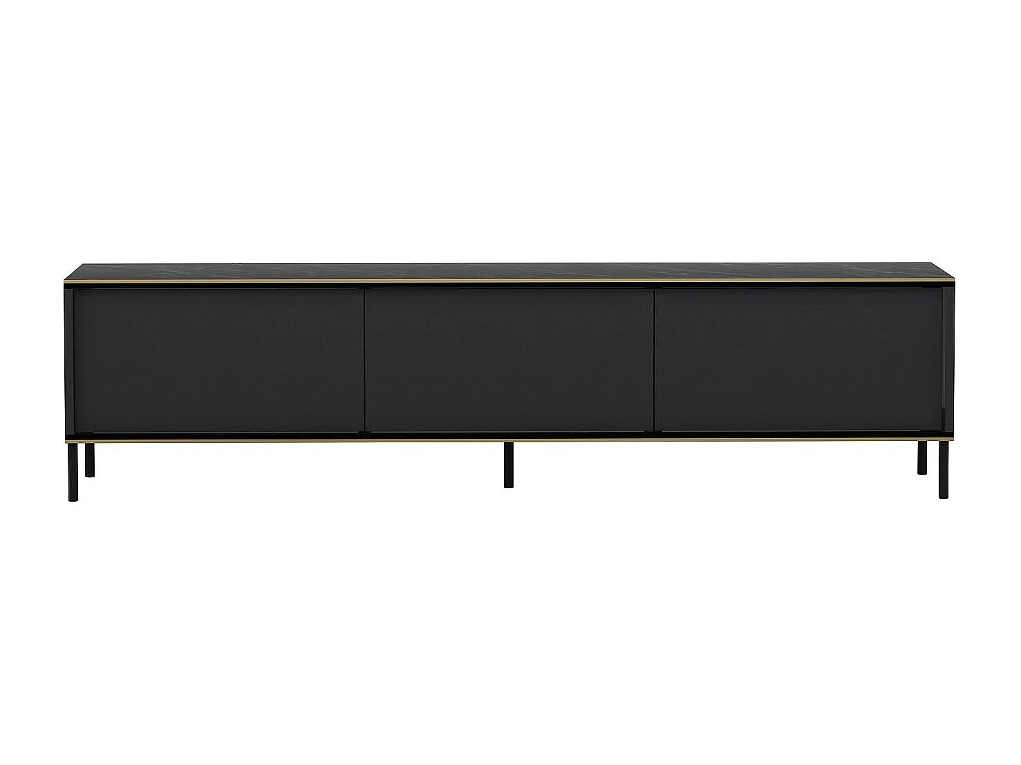 Mesa de tv Kailua 1711, Antracita|Mármol negro, 180x45x35cm