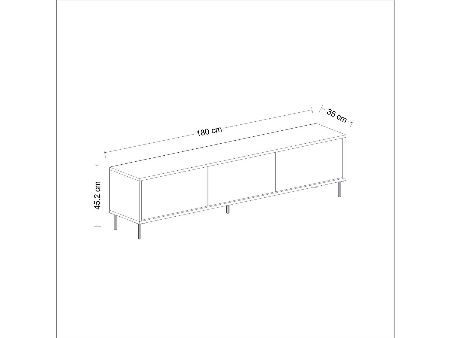 TV-Ständer – 180 cm breit – Anthrazit – Melamin