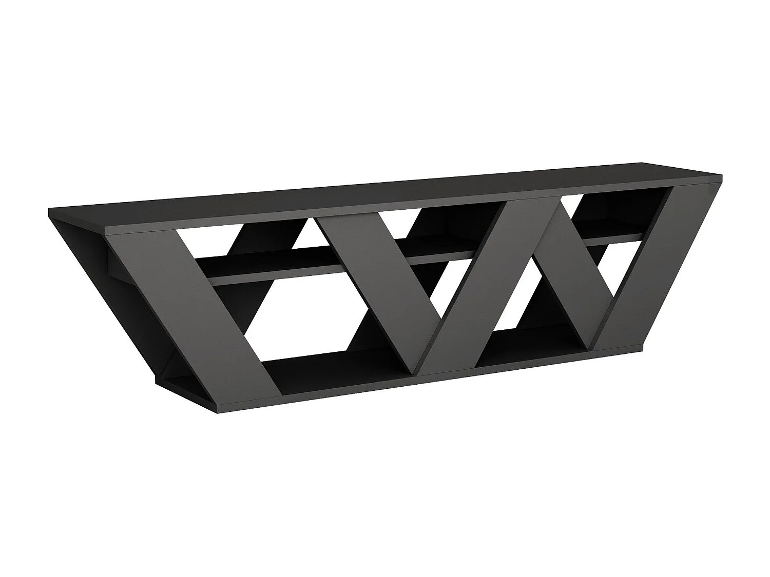 Meubel TV 2 planken antraciet grijs L158 cm - Ralla