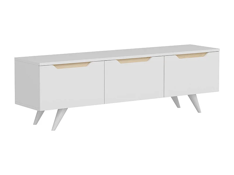 Mobile TV – 150 cm x 44 cm x 35 cm – Bianco e Rovere – Pannello Truciolare