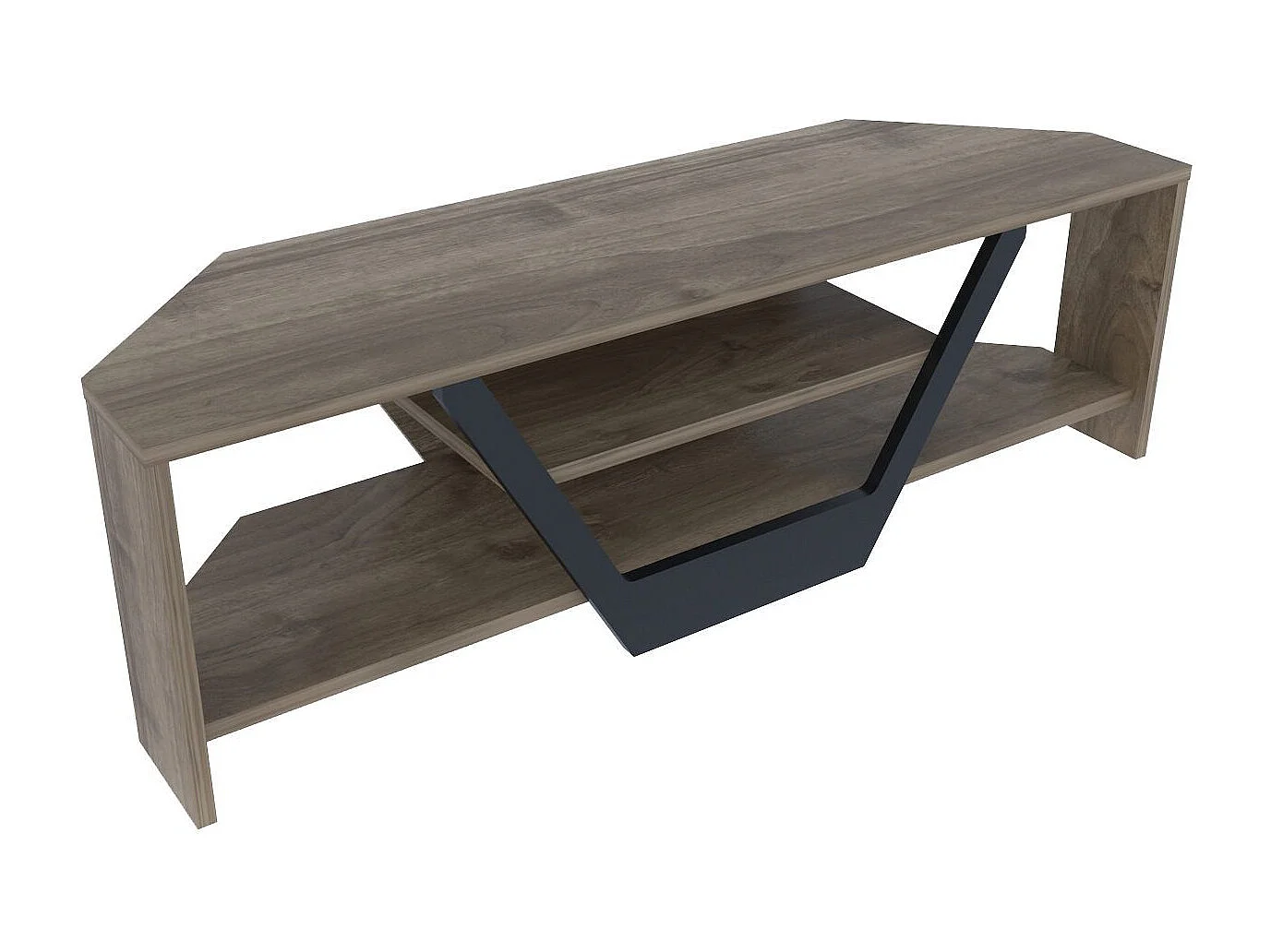 Elegante tv-standaard, walnoot en zwart, 120 x 35 x 36,8 cm | 100% melamine gecoate spaanplaat, 18 mm dik | Modern design voor woonkamers en entertainmentruimtes