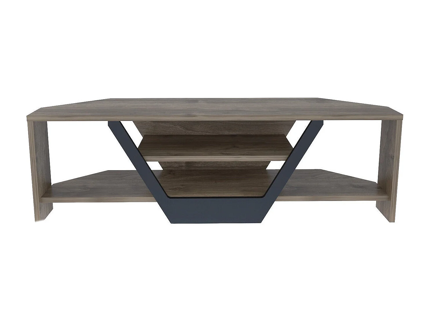 Elegante tv-standaard, walnoot en zwart, 120 x 35 x 36,8 cm | 100% melamine gecoate spaanplaat, 18 mm dik | Modern design voor woonkamers en entertainmentruimtes