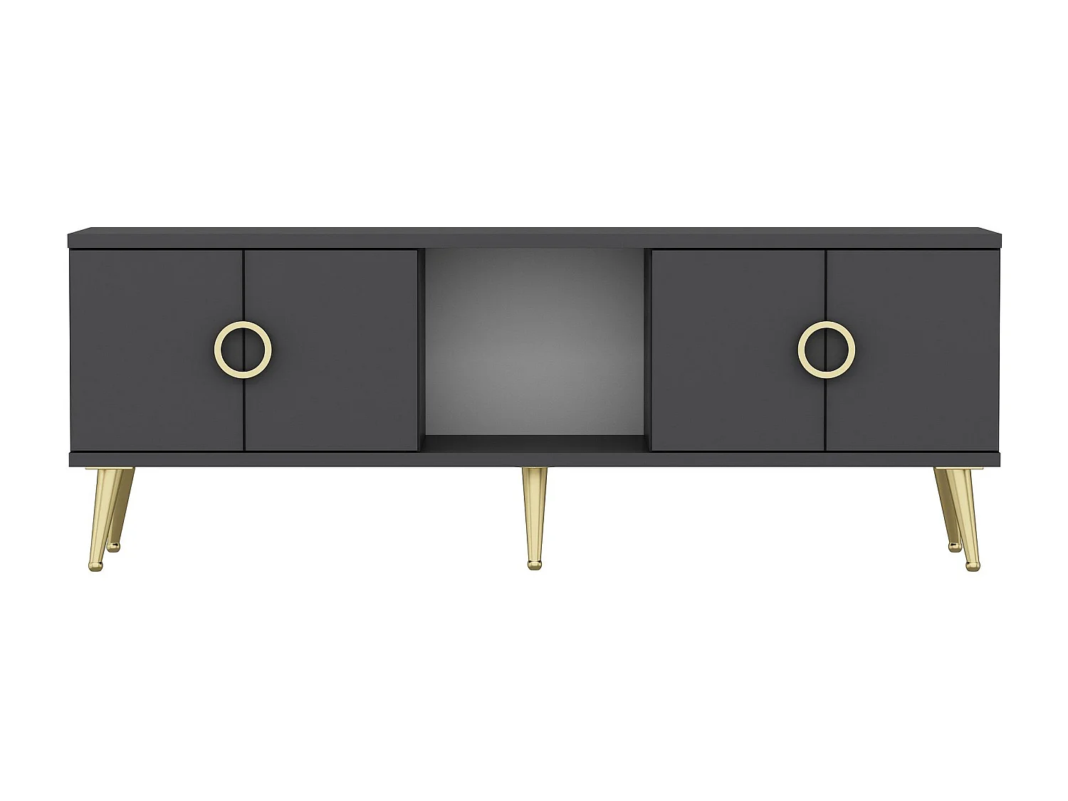 Mueble de TV – 120 cm x 30 cm x 45 cm – Antracita – Tablero de partículas recubierto de melamina