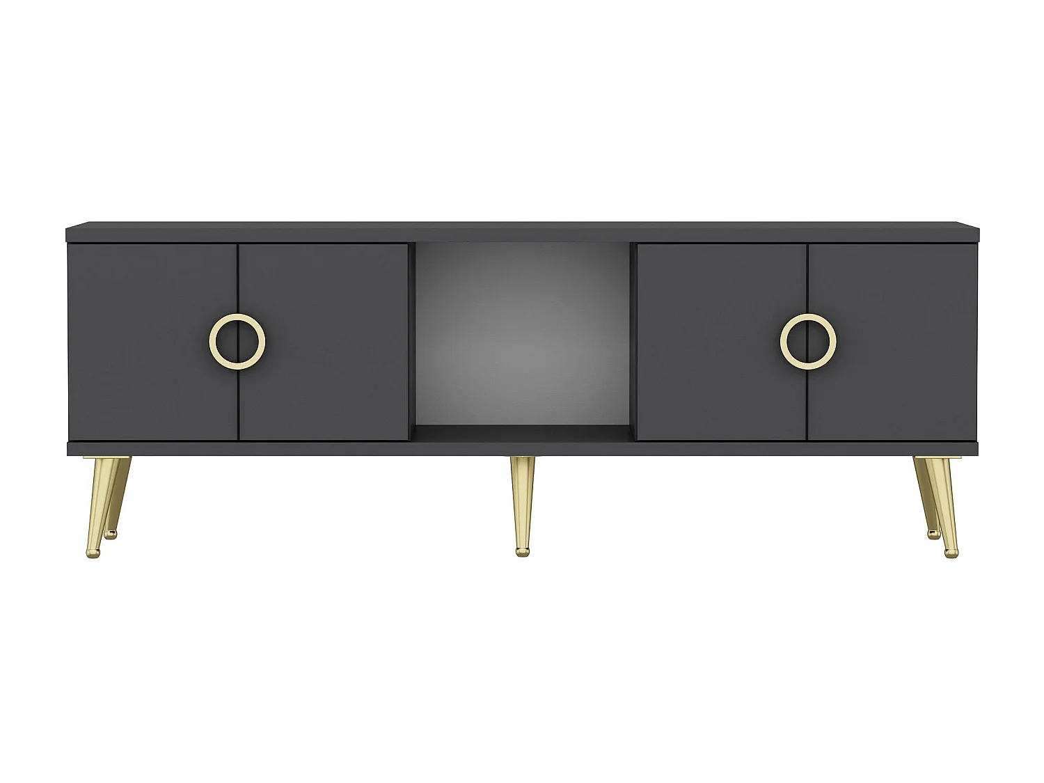 Mueble de TV – 120 cm x 30 cm x 45 cm – Antracita – Tablero de partículas recubierto de melamina