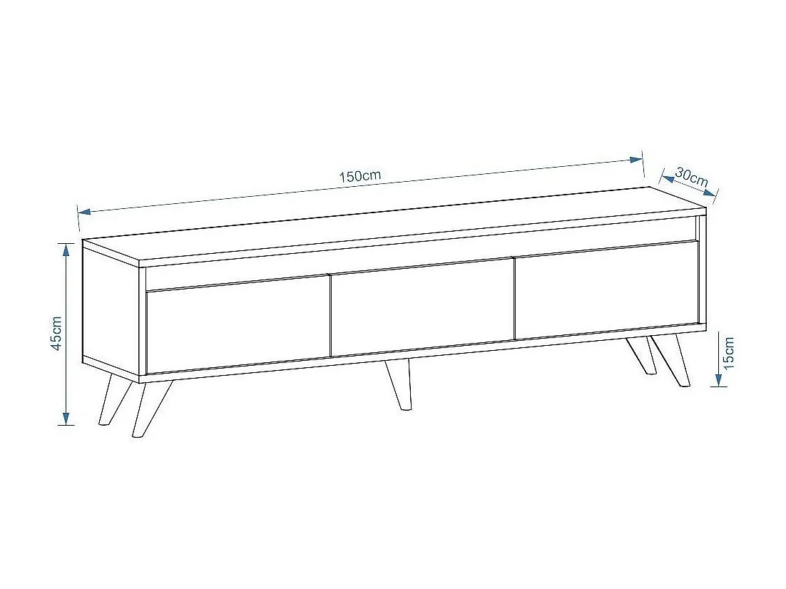 Meuble TV moderne Scorpii L150cm Chêne clair