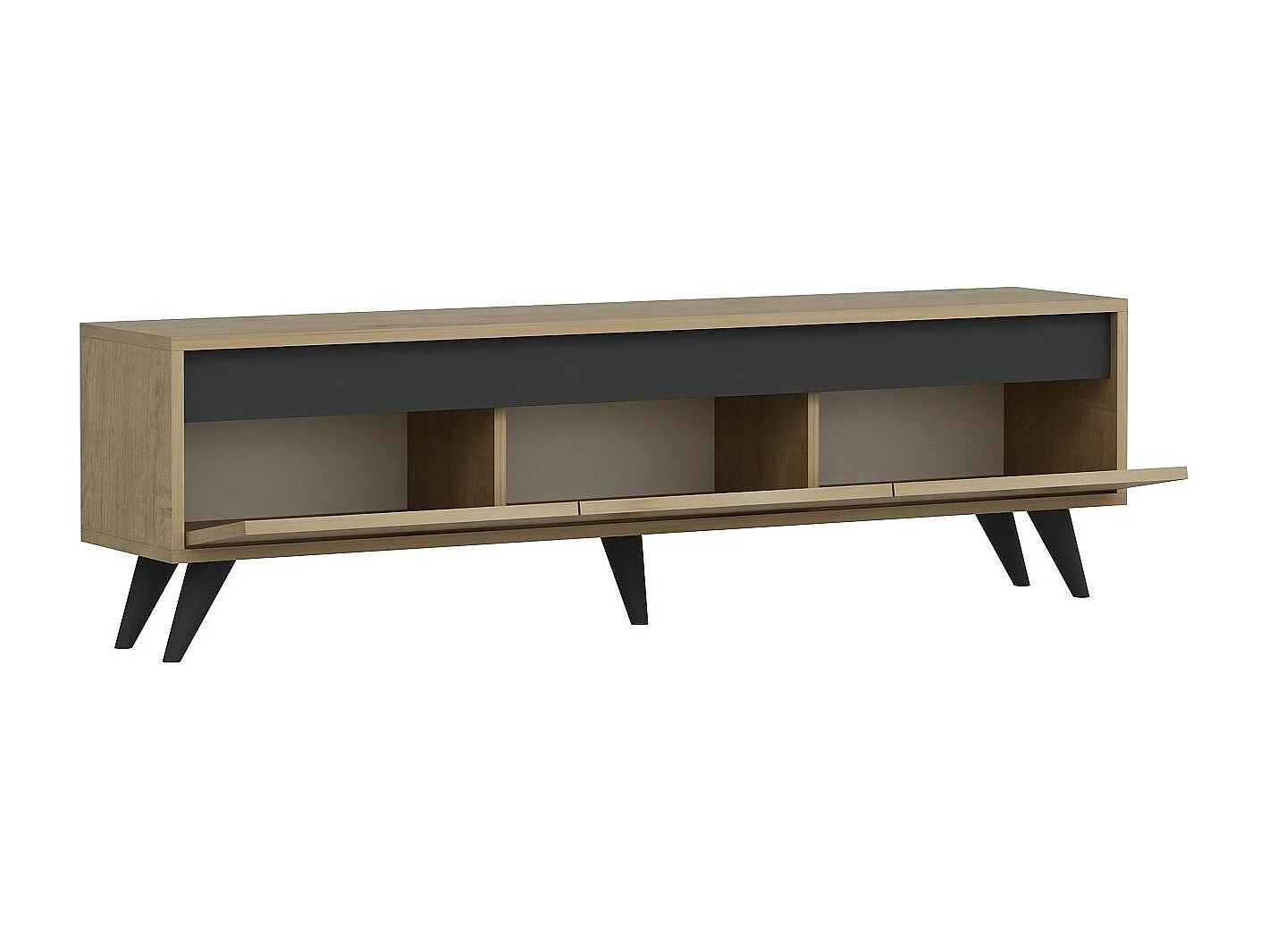 Meuble TV moderne Scorpii L150cm Chêne clair