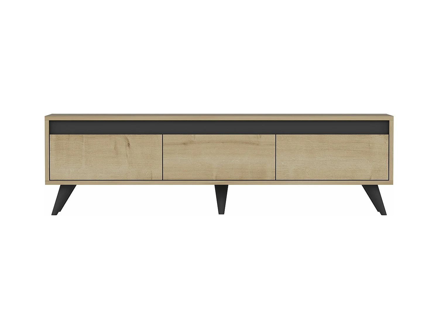 Meuble TV moderne Scorpii L150cm Chêne clair