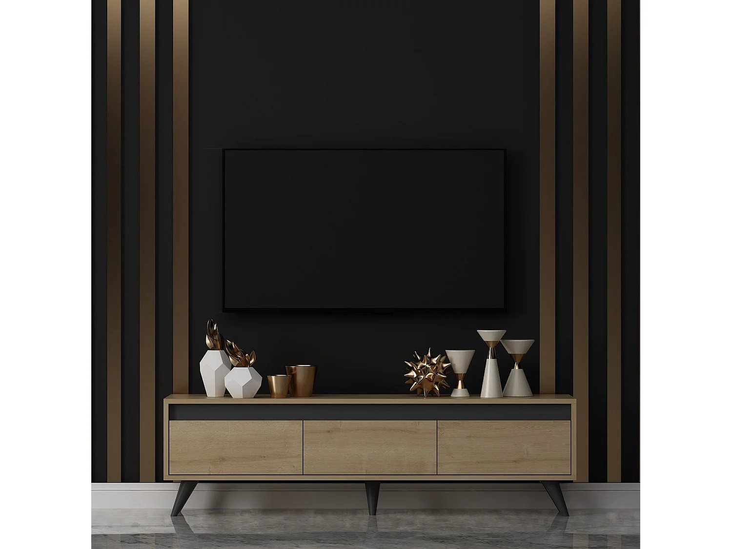 TV-Ständer – 150 cm x 30 cm x 45 cm – Saphir-Eiche – MDF