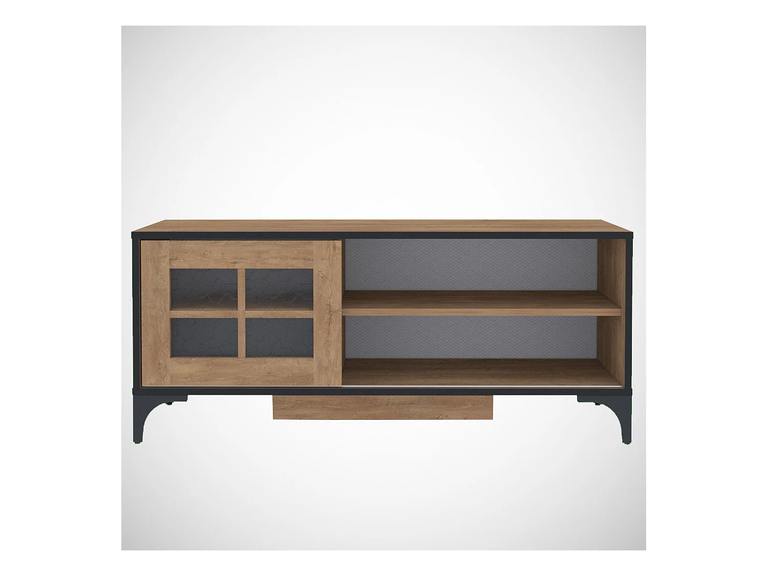 Meuble TV Nemorosa L125cm Bois Chêne clair
