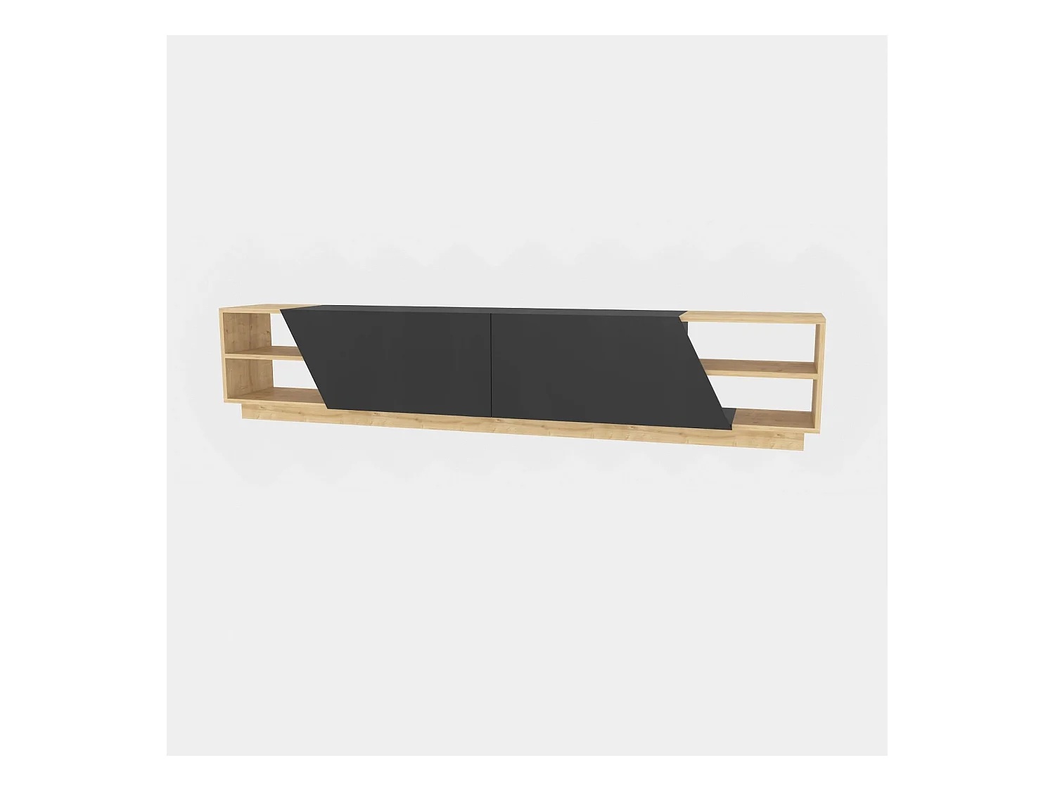 Meuble TV modernes Herold L240cm Anthracite et Chêne clair