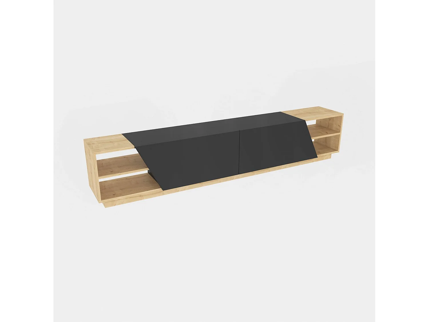 Meuble TV modernes Herold L240cm Anthracite et Chêne clair