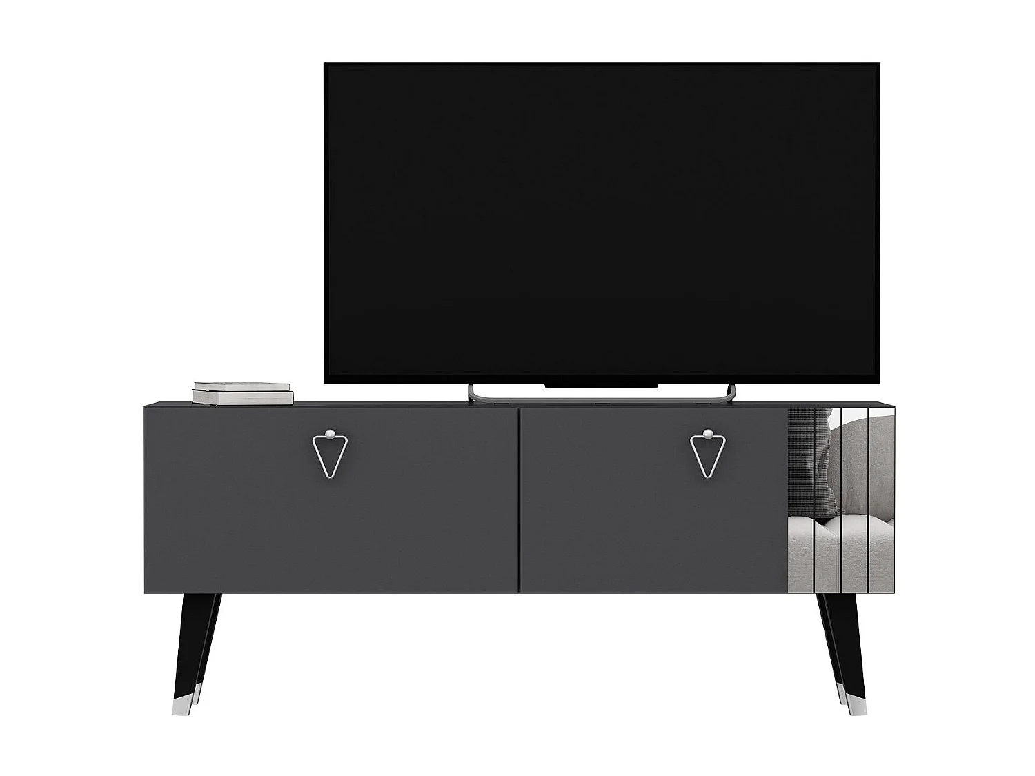 Mueble de TV – 120 cm x 30 cm x 50 cm – Antracita – Tablero de partículas