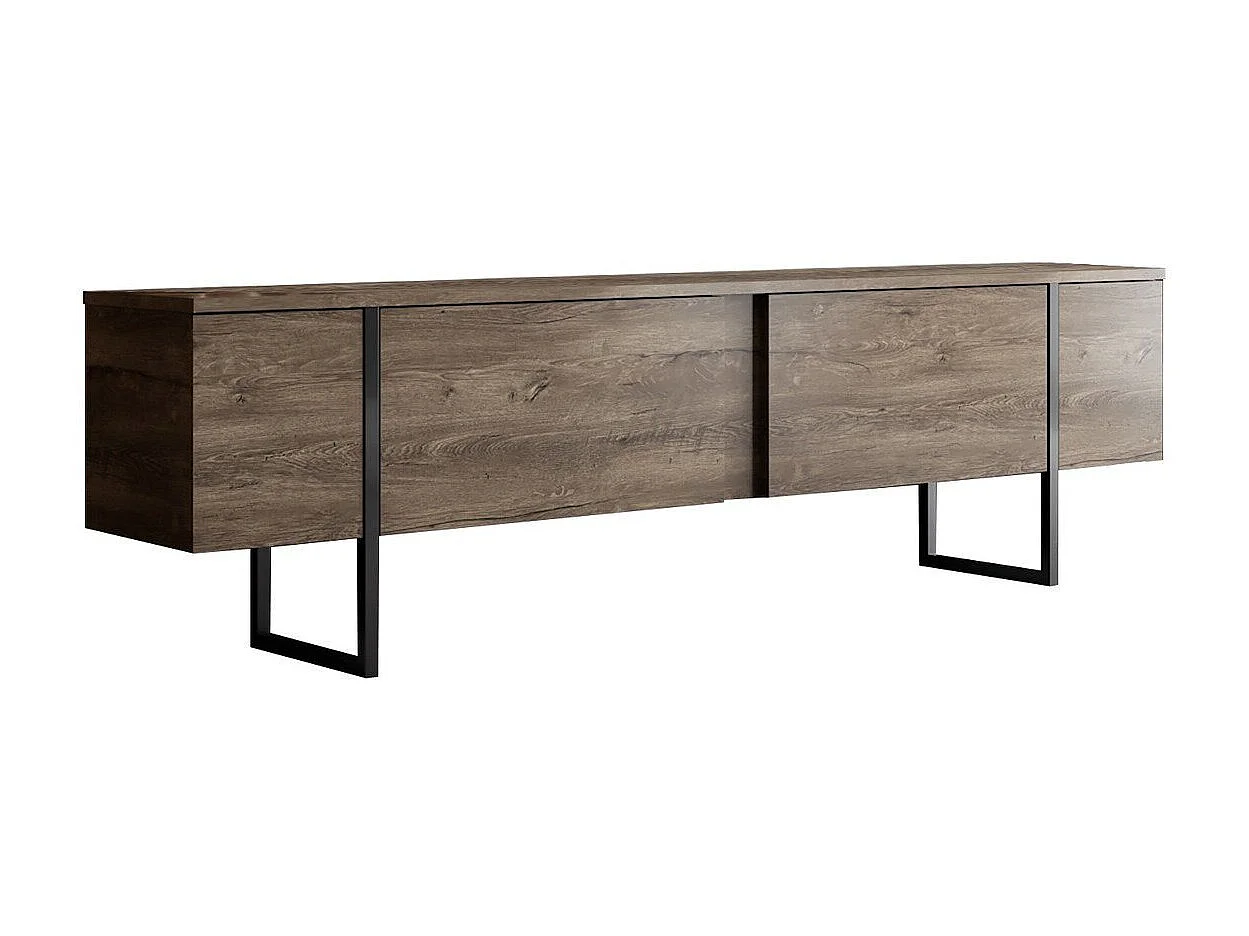 Meuble TV 2 portes rabattables L180 cm - LUXE