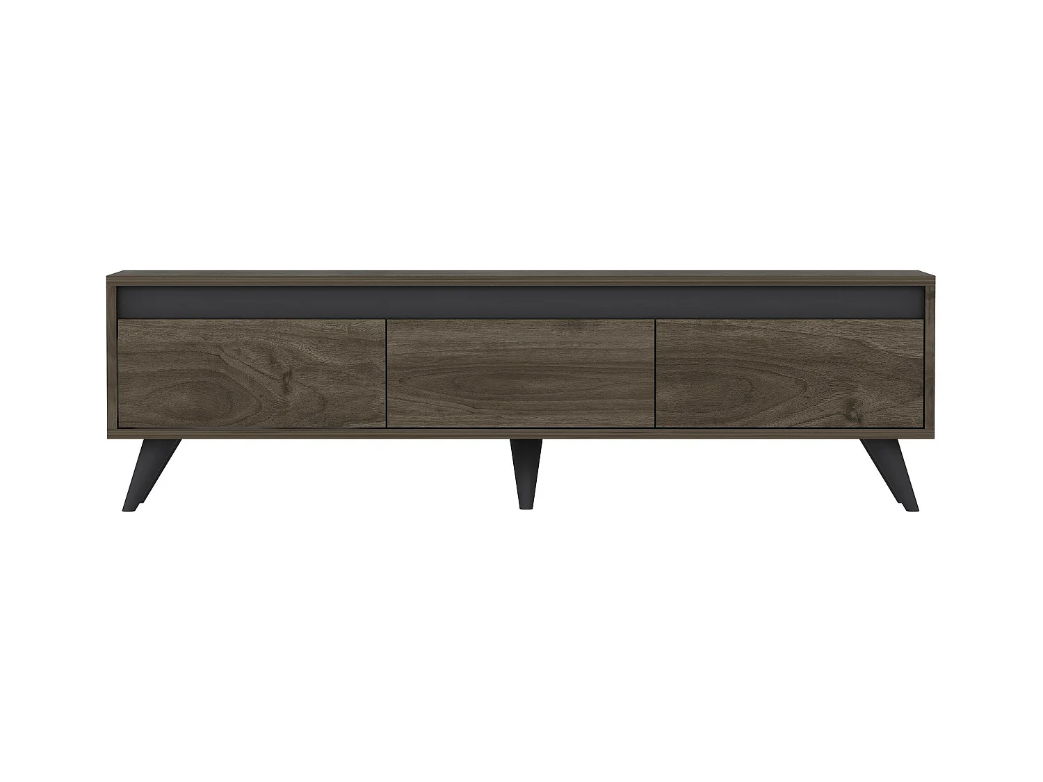 Meuble TV moderne Scorpii L150cm Bois foncé