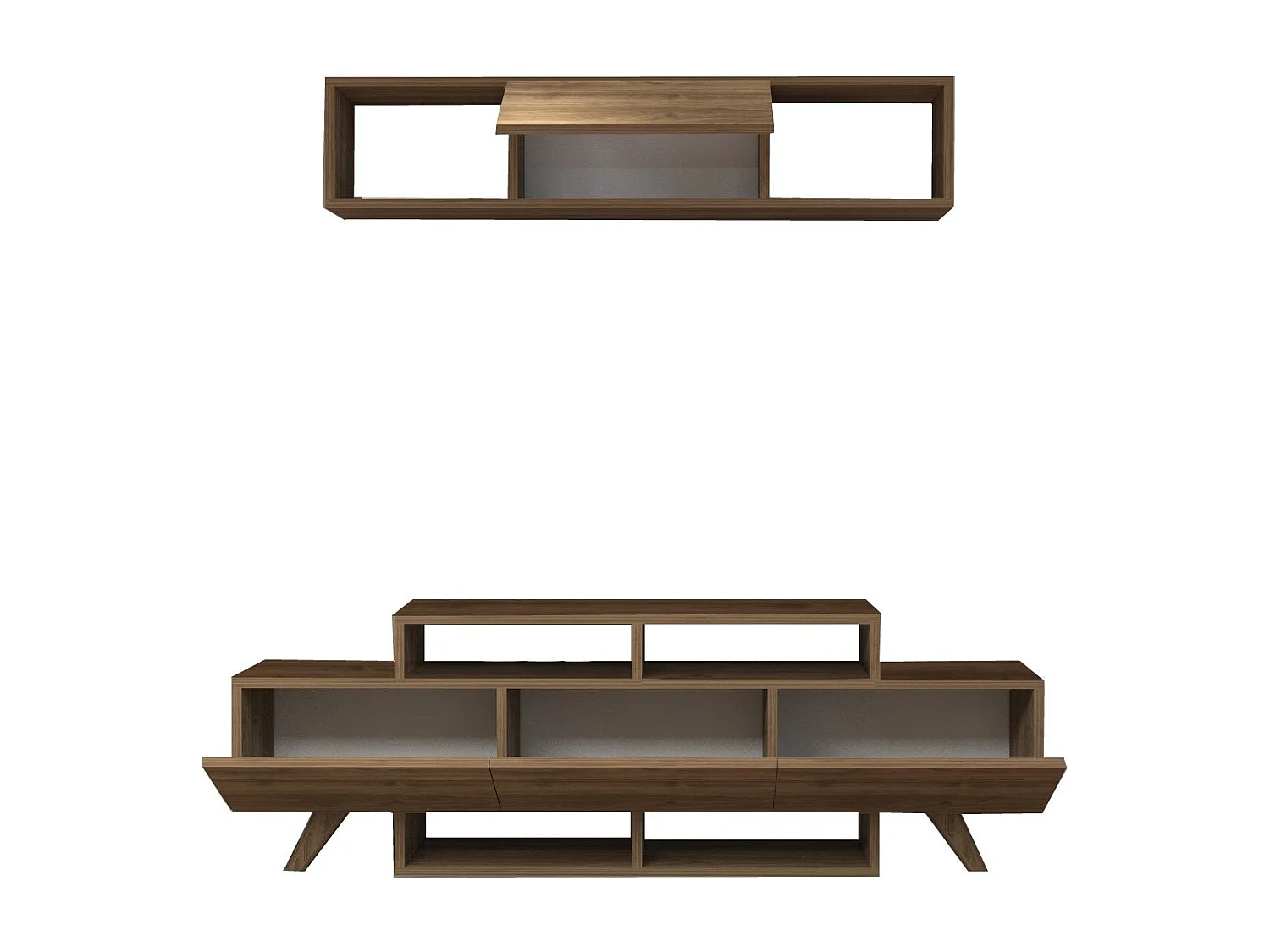 Mesa de tv Kailua 1849, Nogal, 150x49x32cm