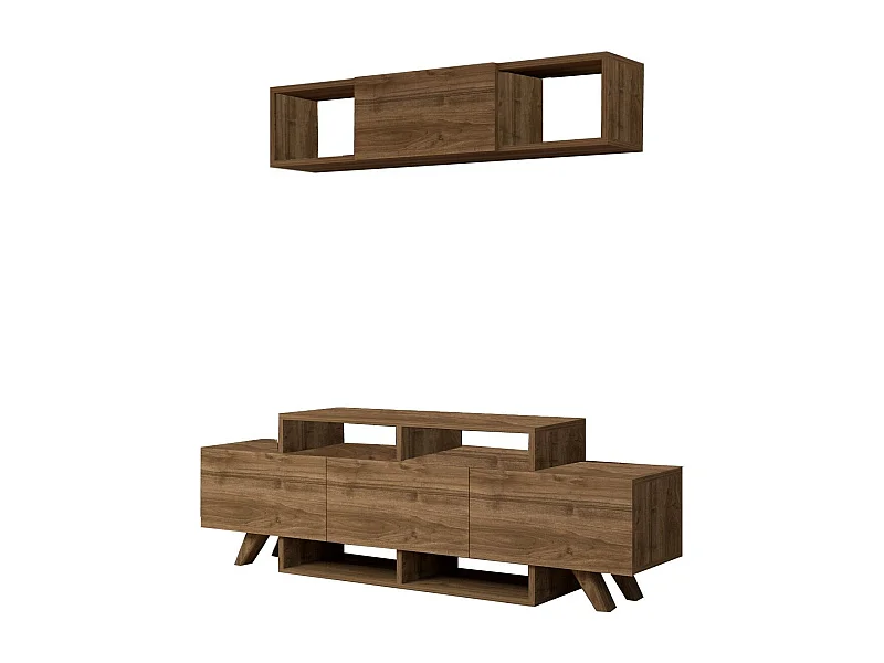 TV-Ständer – 150 cm x 49 cm x 31,6 cm – Walnuss – Melaminbeschichtete Spanplatte