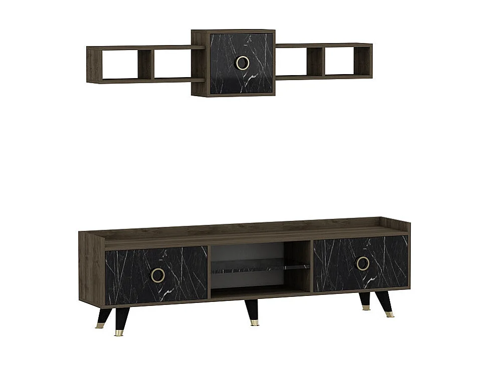 TV-Ständer – 180 cm x 52 cm x 35 cm – Marmor – Melaminbeschichtete Spanplatte