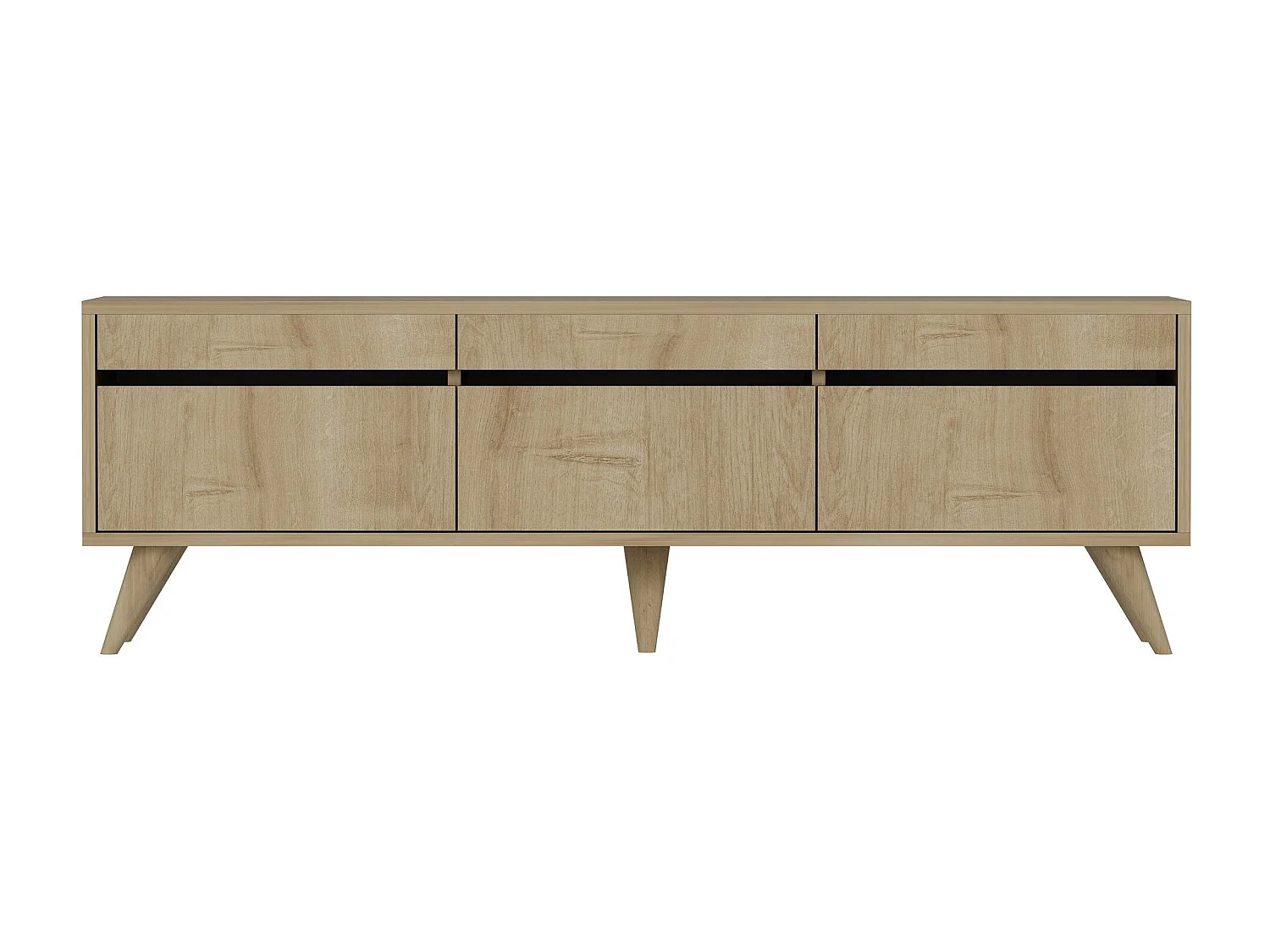 Meuble TV style scandinave Algol 150cm Chêne clair
