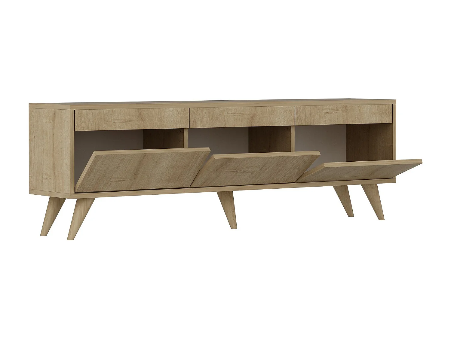 Meuble TV style scandinave Algol 150cm Chêne clair