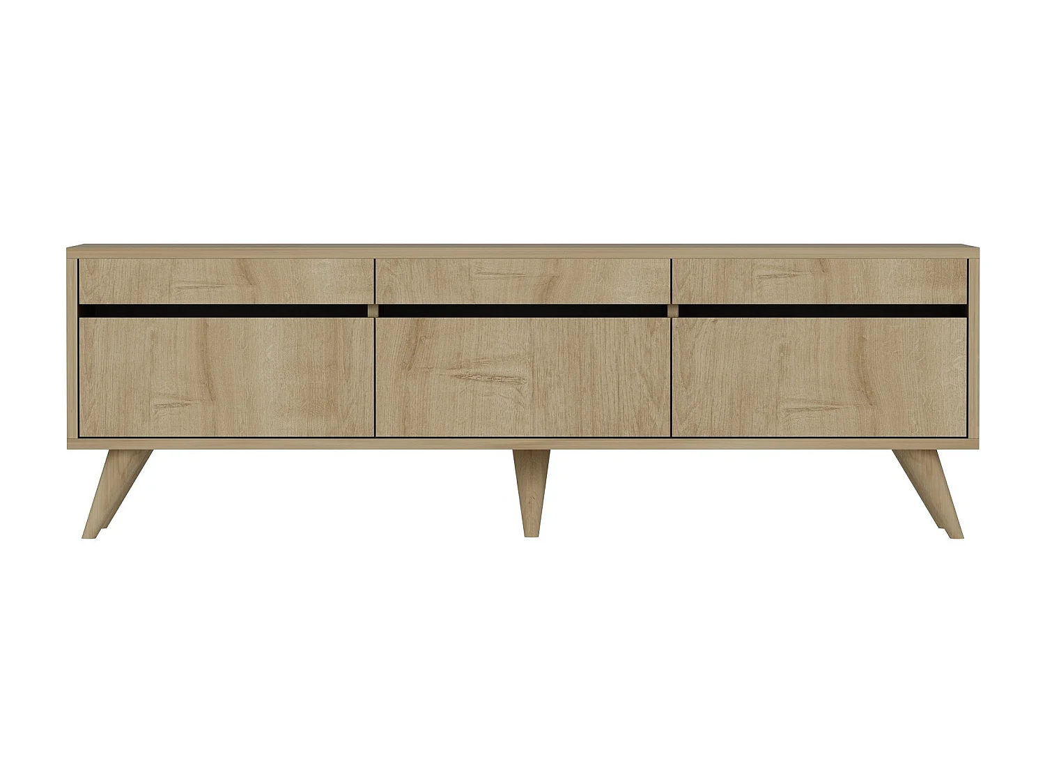 Meuble TV style scandinave Algol 150cm Chêne clair