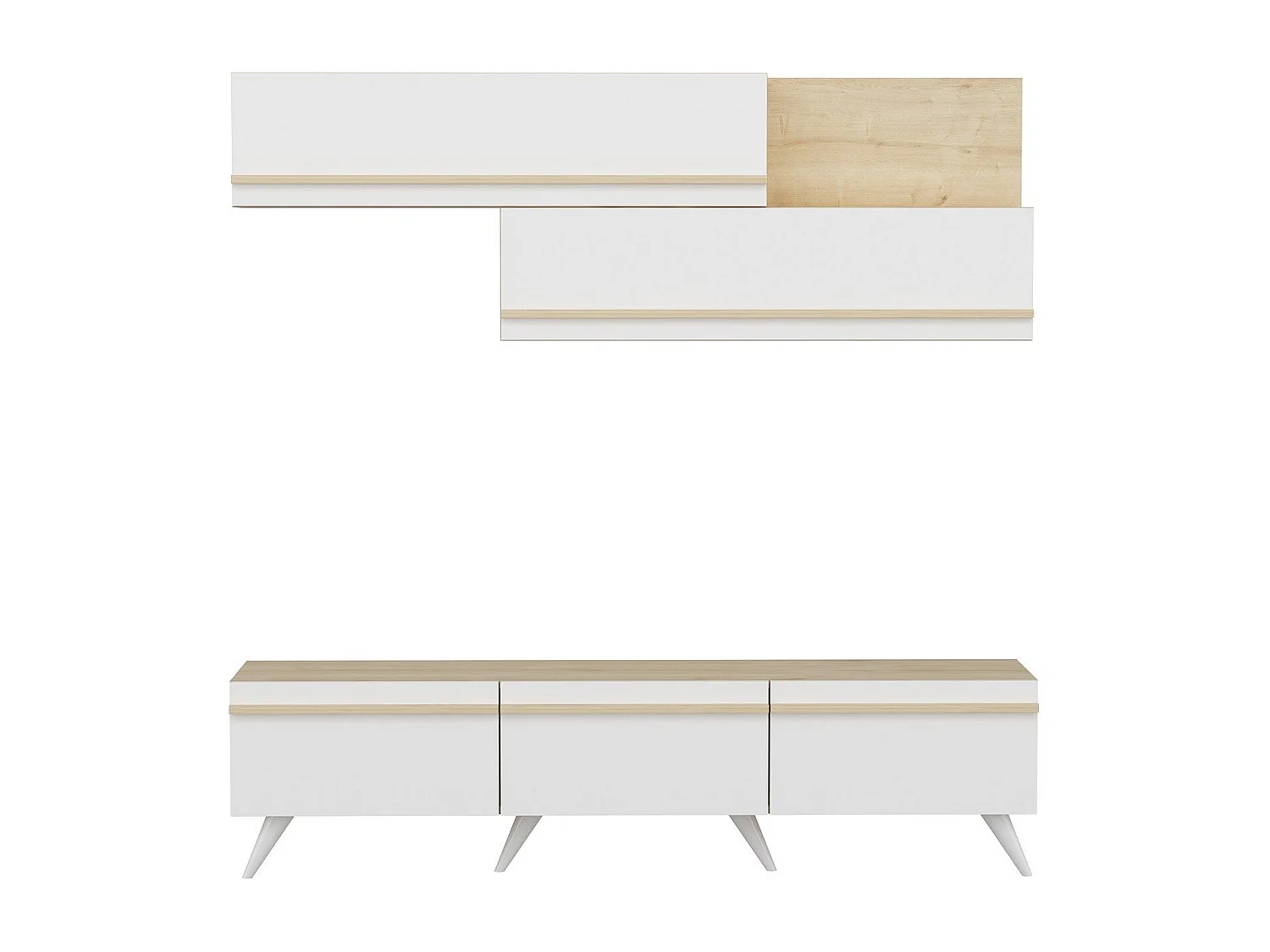 TV-Ständer – 180 cm x 42 cm x 35 cm – Weiß und Saphir – Spanplatte