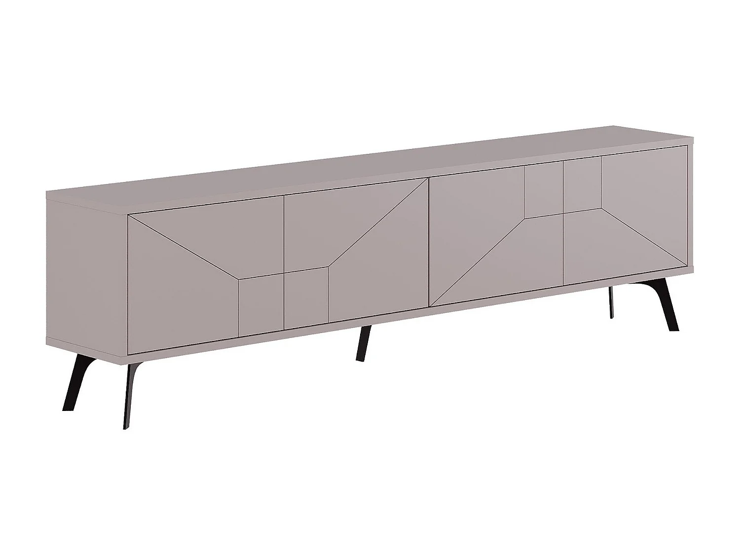 Estante para TV moderna – 180 x 50 x 29,6 cm – cor mocha claro – MDF revestido em melamina