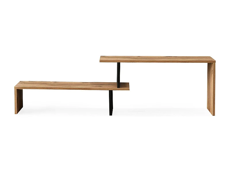 Meuble TV Fouda 153cm Bois Naturel et Noir