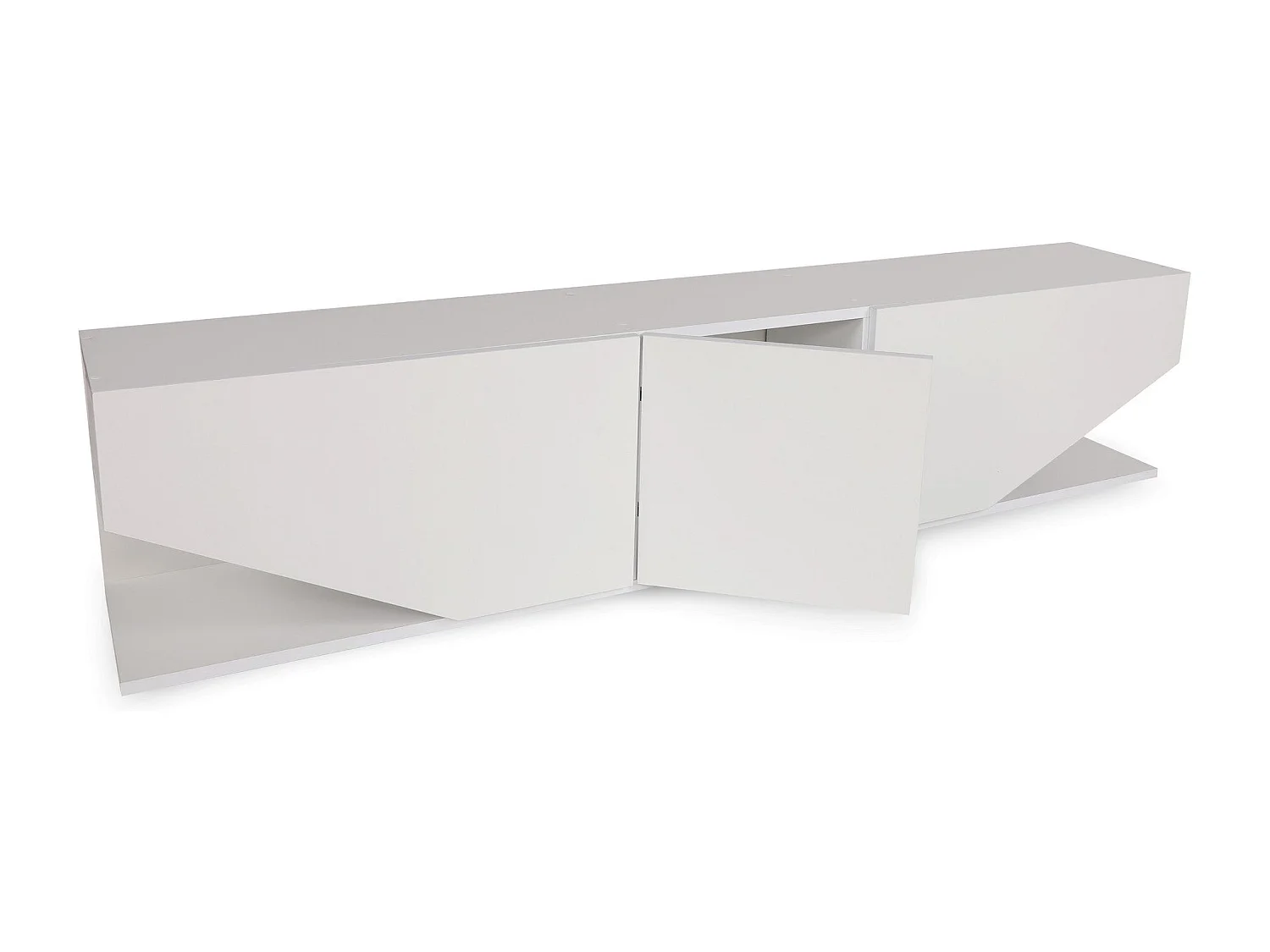 Móvel de TV moderno – 180 cm – branco – aglomerado revestido em melamina