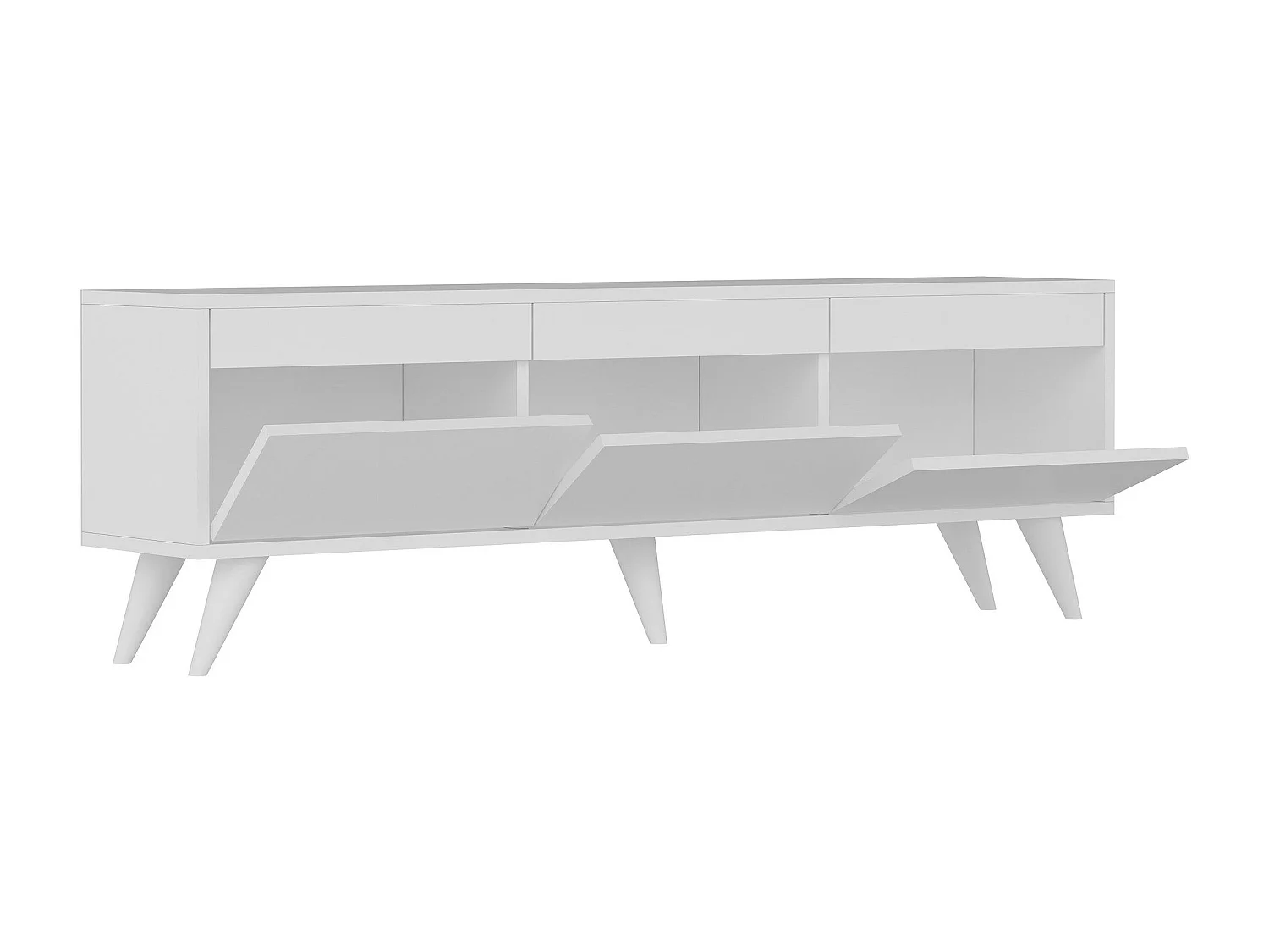 Meuble TV style scandinave Algol 150cm Blanc