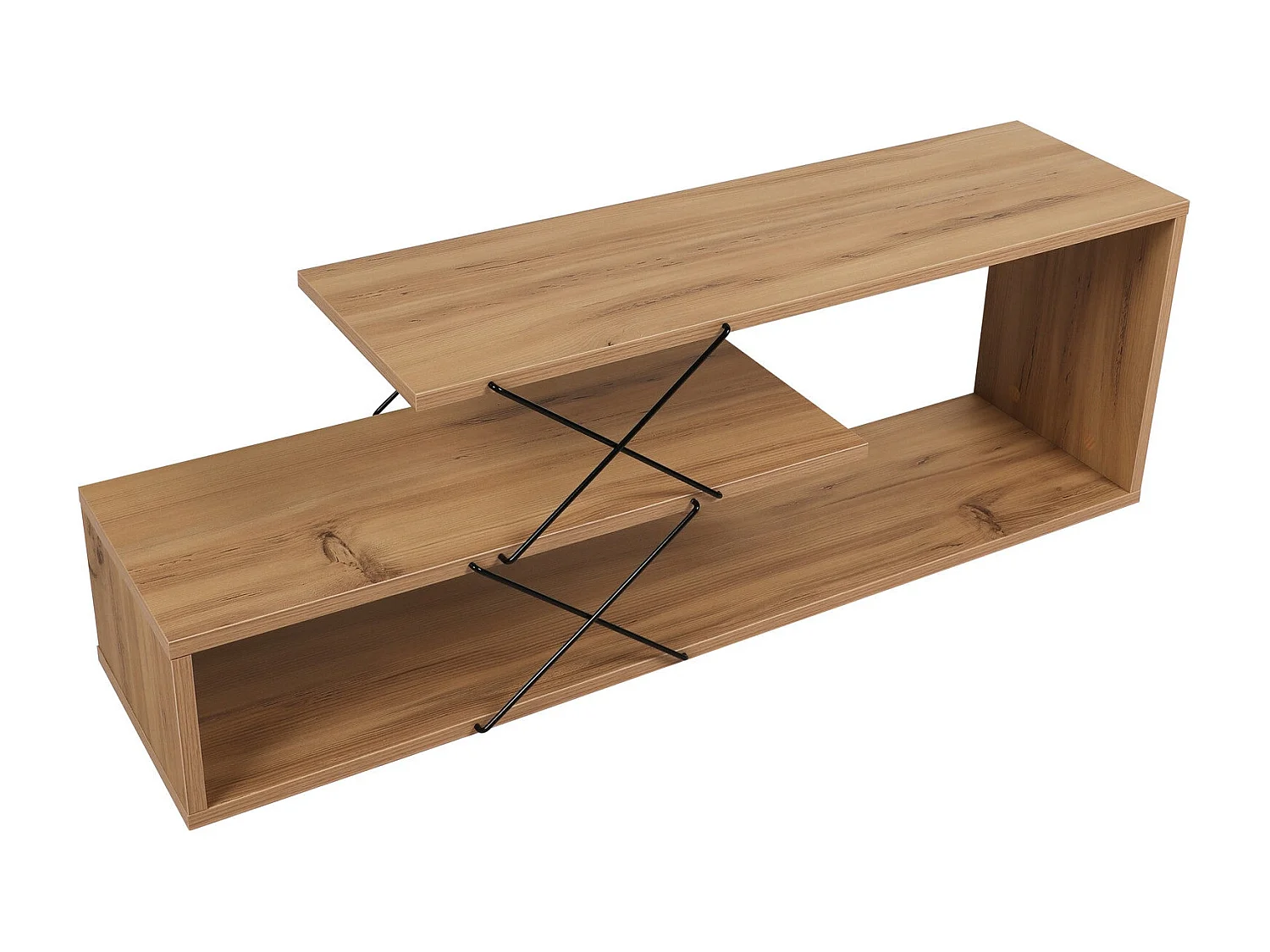 Móvel de TV industrial – 120 cm x 40 cm x 30 cm – cor carvalho – melamina