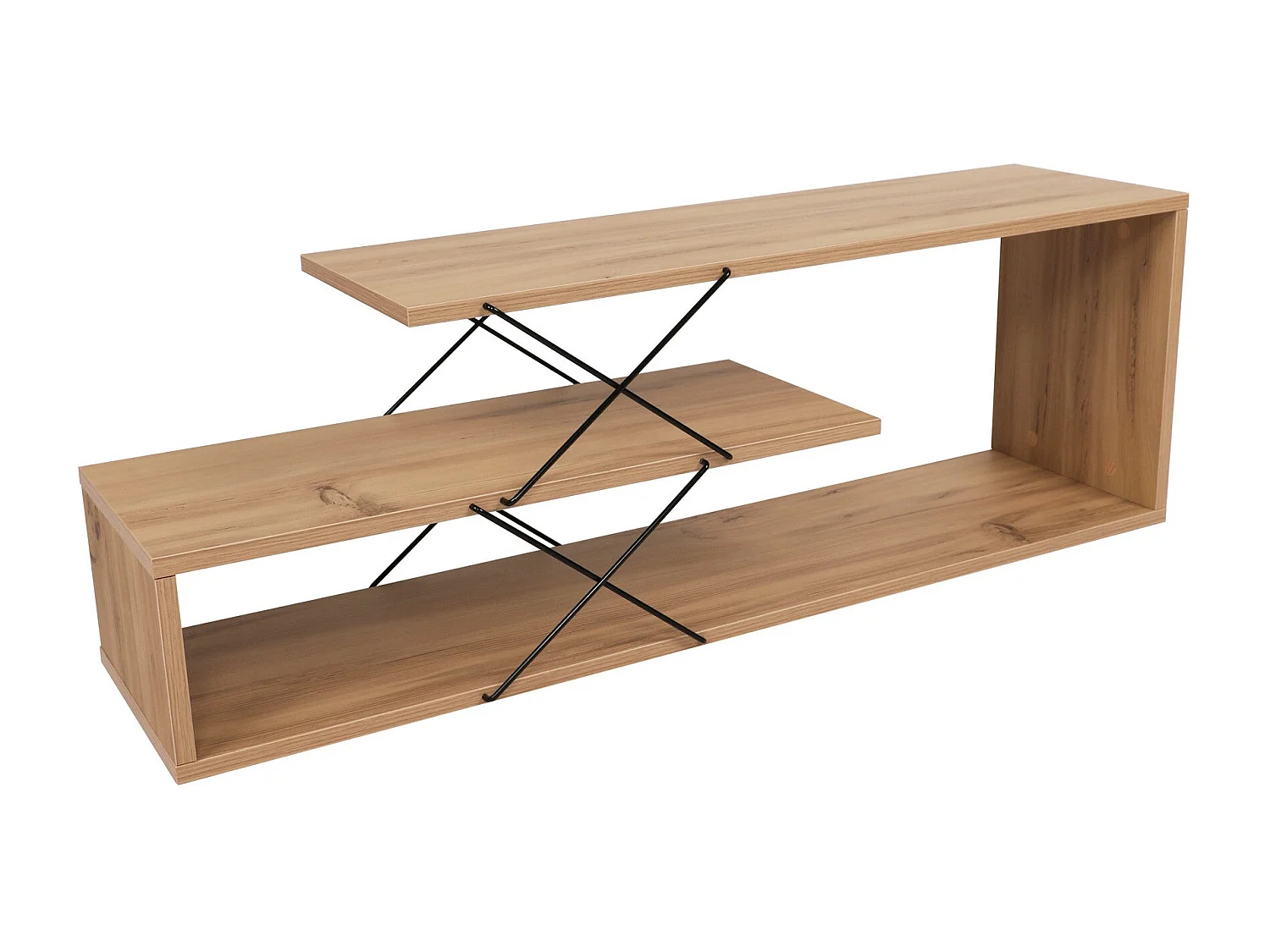 Szafka RTV industrialna – 120 cm x 40 cm x 30 cm – kolor dębowy – melamina