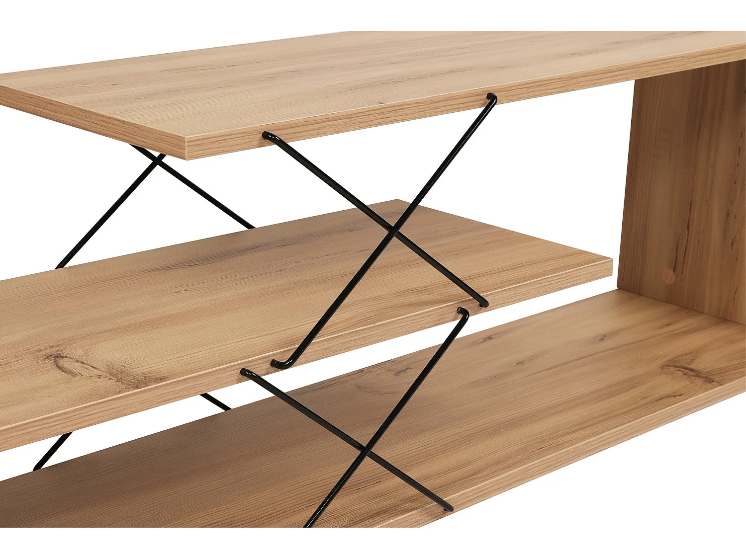Szafka RTV industrialna – 120 cm x 40 cm x 30 cm – kolor dębowy – melamina