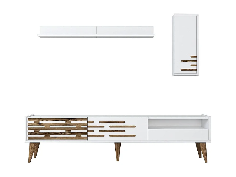 Móvel de TV – 180 cm largura – Branco – Melamina